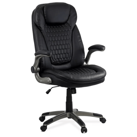 Scaun directorial piele negru 130 kg brate rabatabile OFF320 Hive