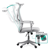 Scaun ergonomic gri, sezut buretat, spatar panza, OFF431 Aero Light