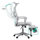 Scaun ergonomic gri, sezut buretat, spatar panza, OFF431 Aero Light