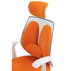 Scaun ergonomic piele alb stofa portocalie ajustabil lombar tetiera fixa OFF919 Apple Vision
