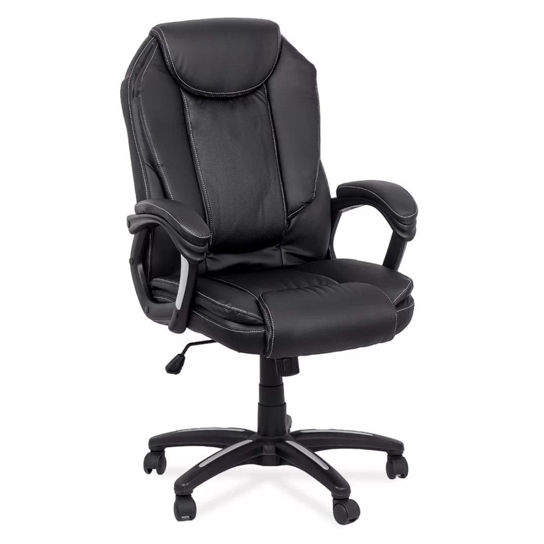 Scaun ergonomic piele perforata mecanism balans OFF356 Victorian NEGRU