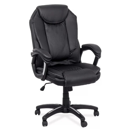 Scaun ergonomic piele perforata mecanism balans OFF356 Victorian NEGRU