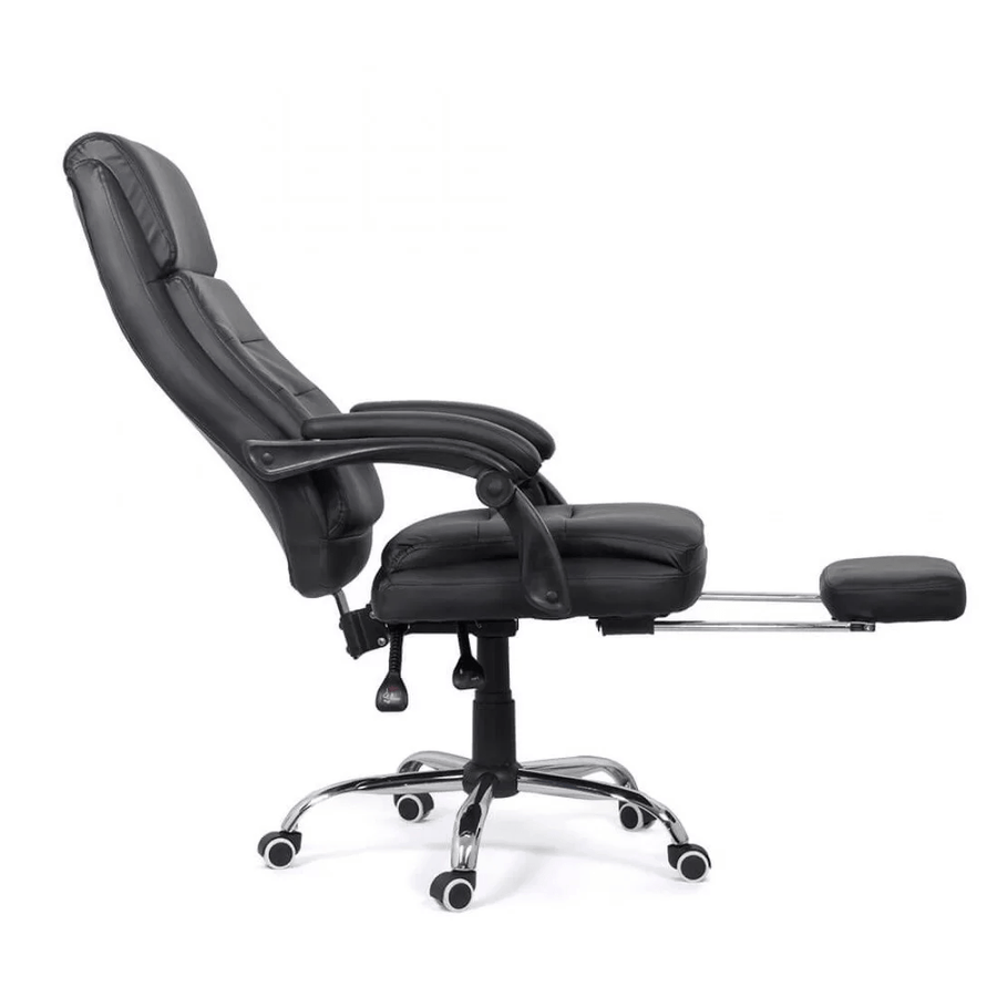 Scaun executiv negru piele relaxare OFF425 Nature