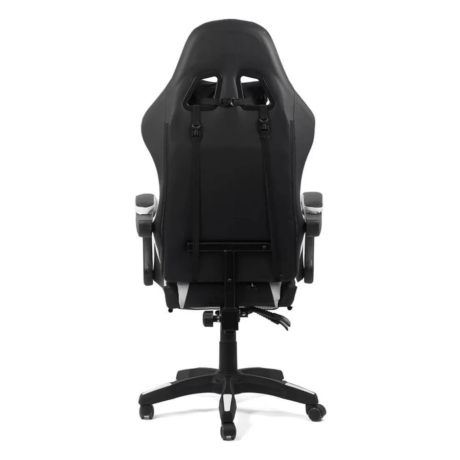 Scaun gaming alb negru piele relaxare OFF299 Thronus