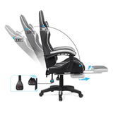 Scaun gaming alb negru piele relaxare OFF299 Thronus