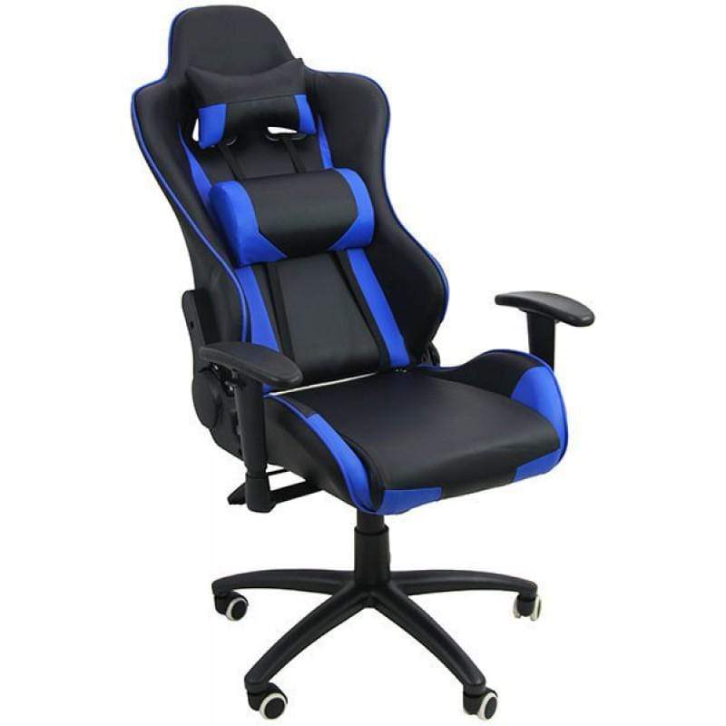 Scaun Gaming piele albastru reclinabil brate ajustabile mecanism balans OFF307 Racer Pro GT