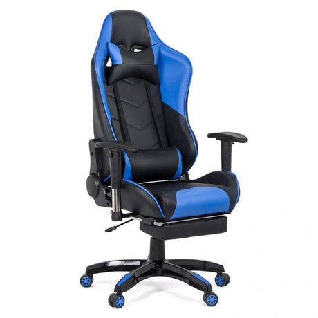 Scaun gaming piele brate reglabile perne lombare OFF306 Jet Max ALBASTRU