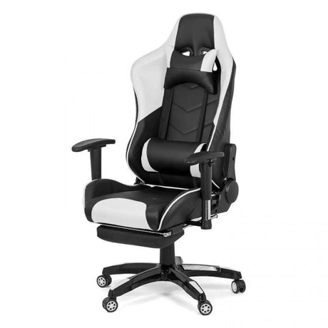 Scaun gaming piele brate reglabile perne lombare OFF306 Jet Max ALB