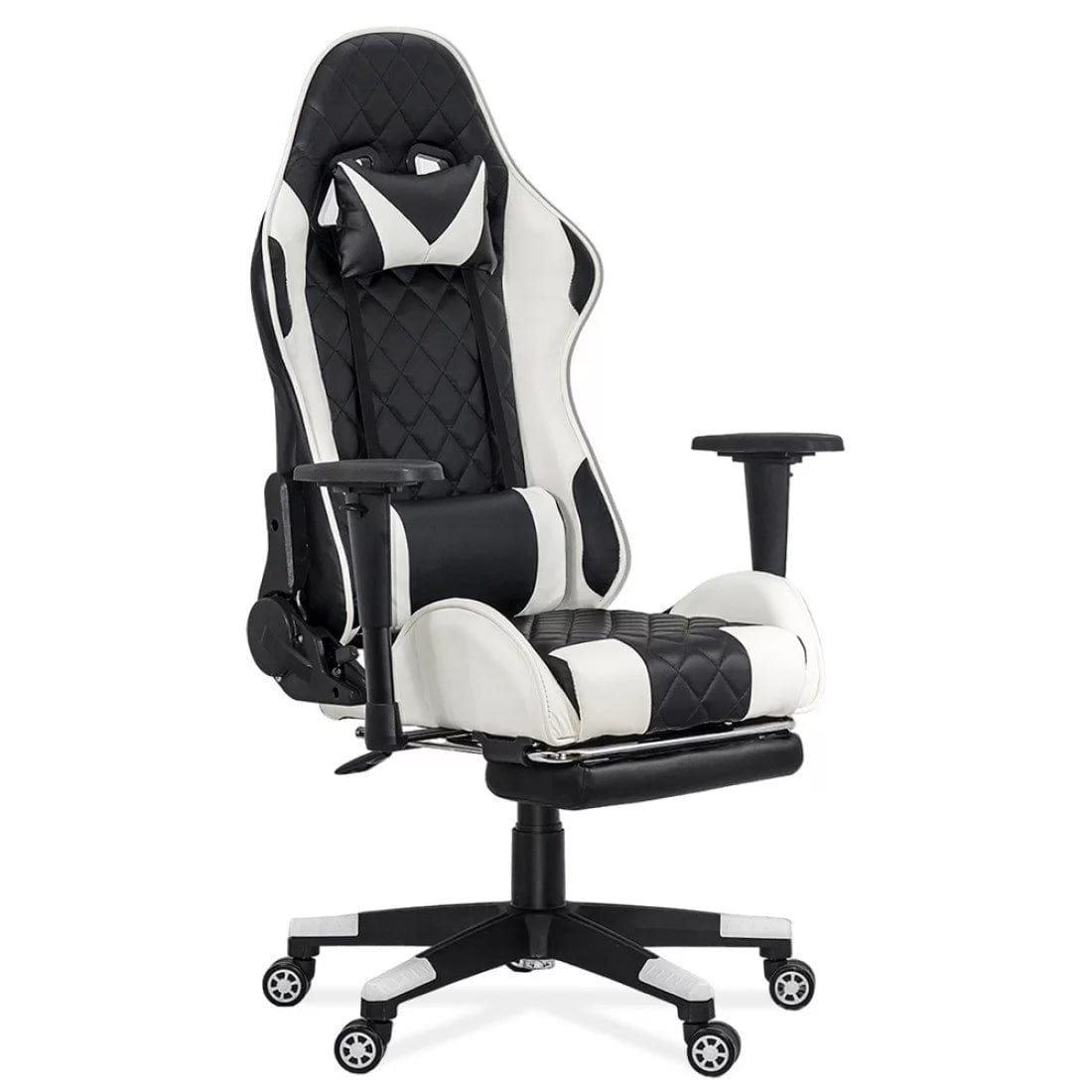 Scaun gaming piele rabatabil brate ajustabile OFF307 Alfa King ALB