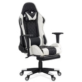 Scaun gaming piele rabatabil brate ajustabile OFF307 Alfa King ALB