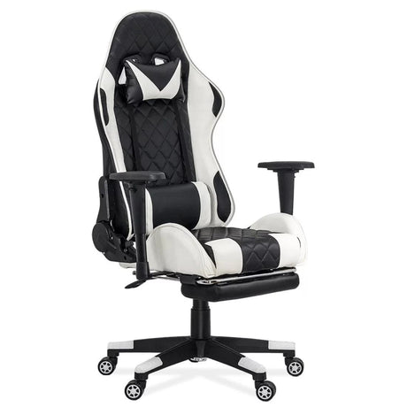 Scaun gaming piele rabatabil brate ajustabile OFF307 Alfa King ALB