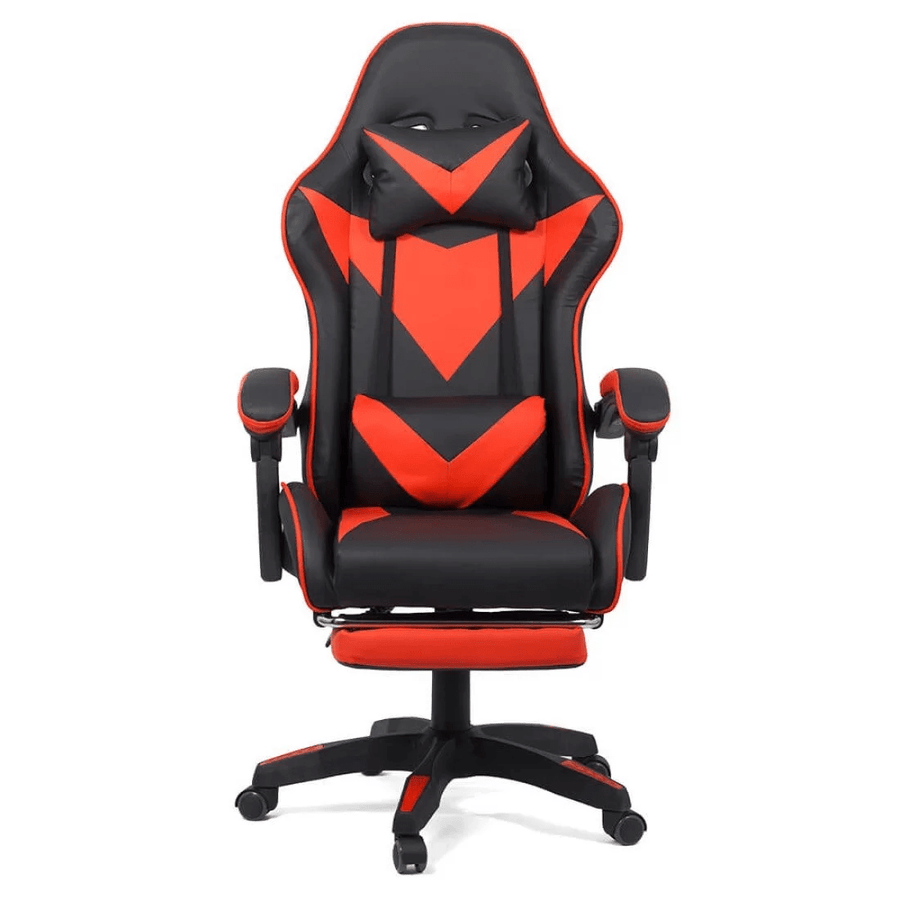 Scaun gaming rosu negru piele relaxare OFF299 Thronus