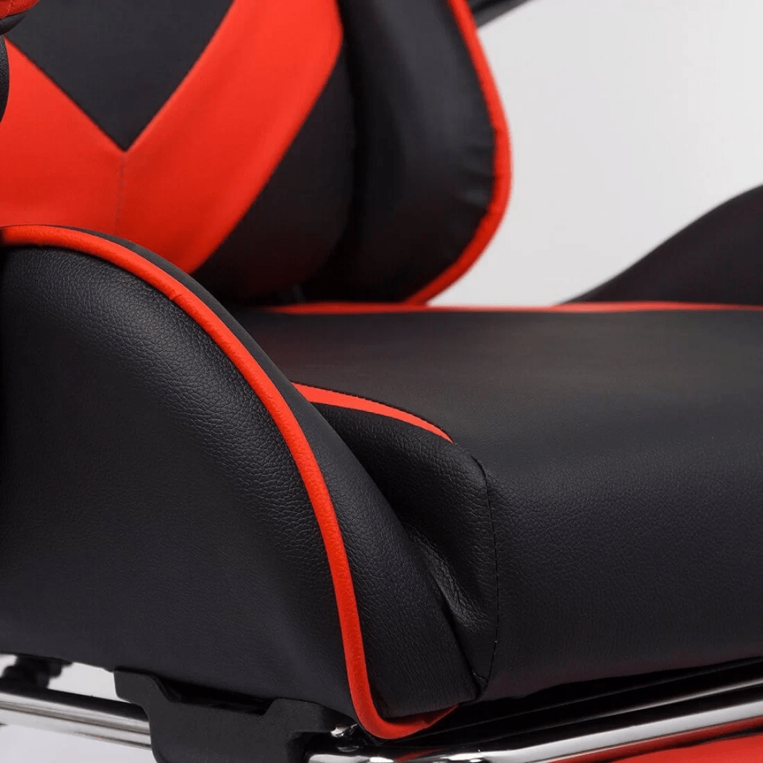 Scaun gaming rosu negru piele relaxare OFF299 Thronus