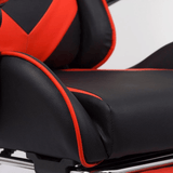 Scaun gaming rosu negru piele relaxare OFF299 Thronus