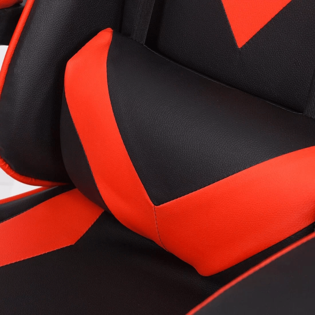 Scaun gaming rosu negru piele relaxare OFF299 Thronus