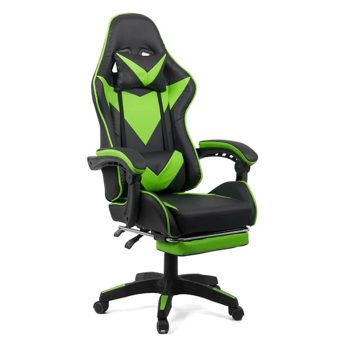 Scaun gaming verde negru piele relaxare OFF299 Thronus