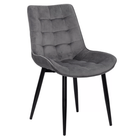 Scaun gri antracit catifea cadru metalic negru BUC206 Cote D'Azur
