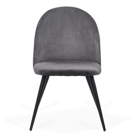 Scaun gri catifea cadru metalic negru BUC207 Retreat