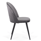 Scaun gri catifea cadru metalic negru BUC207 Retreat