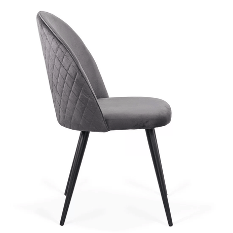 Scaun gri catifea cadru metalic negru BUC207 Retreat