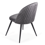 Scaun gri catifea cadru metalic negru BUC207 Retreat