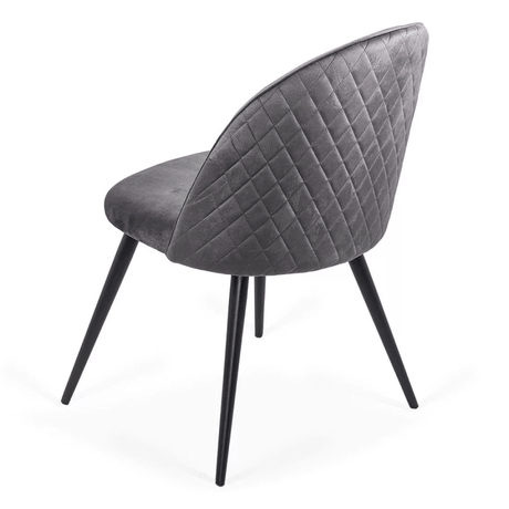 Scaun gri catifea cadru metalic negru BUC207 Retreat