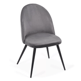 Scaun gri catifea cadru metalic negru BUC207 Retreat