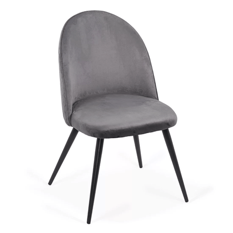 Scaun gri catifea cadru metalic negru BUC207 Retreat