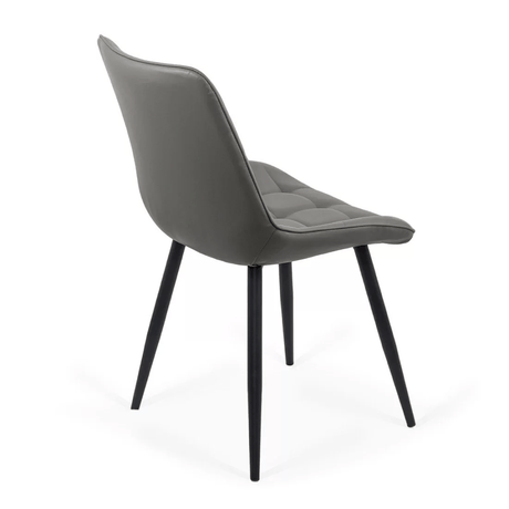 Scaun gri piele cadru metalic negru BUC206P Cote D'Ivoire