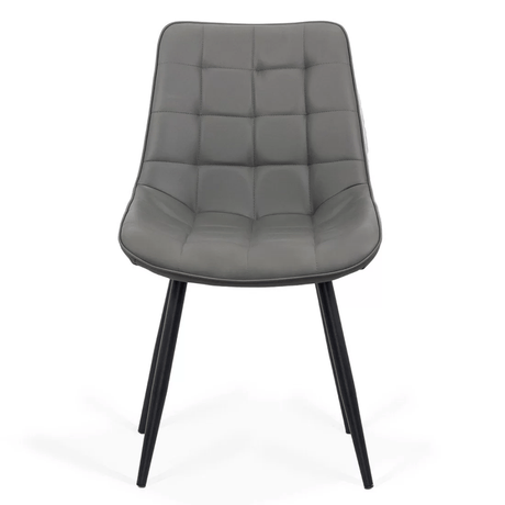 Scaun gri piele cadru metalic negru BUC206P Cote D'Ivoire