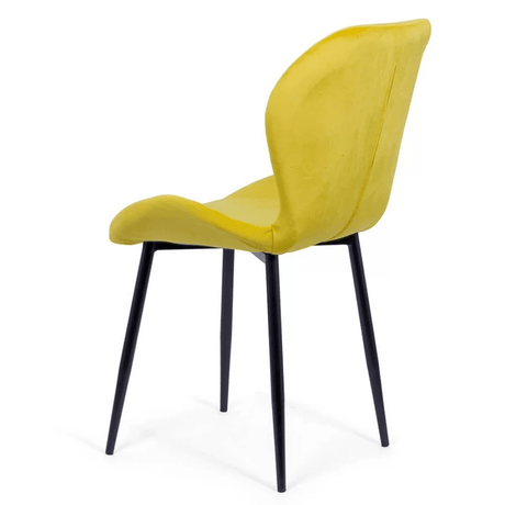 Scaun living galben catifea cadru negru BUC248 Princess Manor
