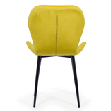 Scaun living galben catifea cadru negru BUC248 Princess Manor