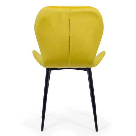 Scaun living galben catifea cadru negru BUC248 Princess Manor