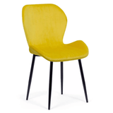 Scaun living galben catifea cadru negru BUC248 Princess Manor