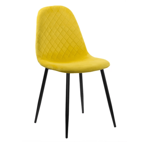 Scaun living galben catifea picioare metalice BUC237X Loft GALBEN