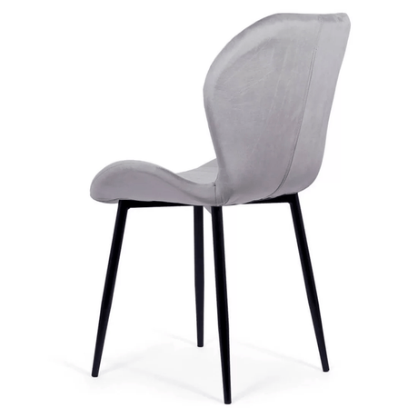 Scaun living gri catifea cadru negru BUC248 Princess Manor