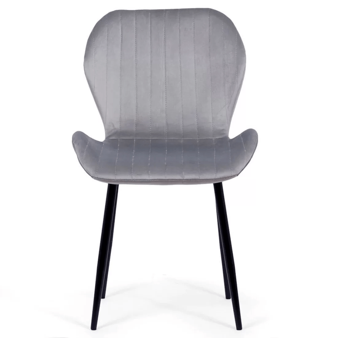 Scaun living gri catifea cadru negru BUC248 Princess Manor