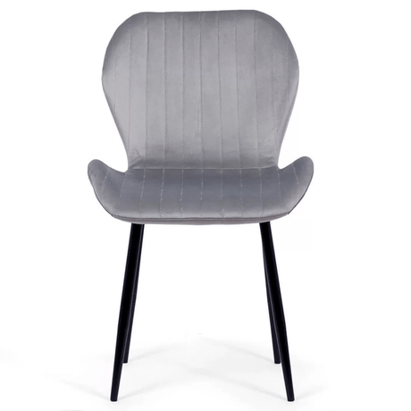 Scaun living gri catifea cadru negru BUC248 Princess Manor