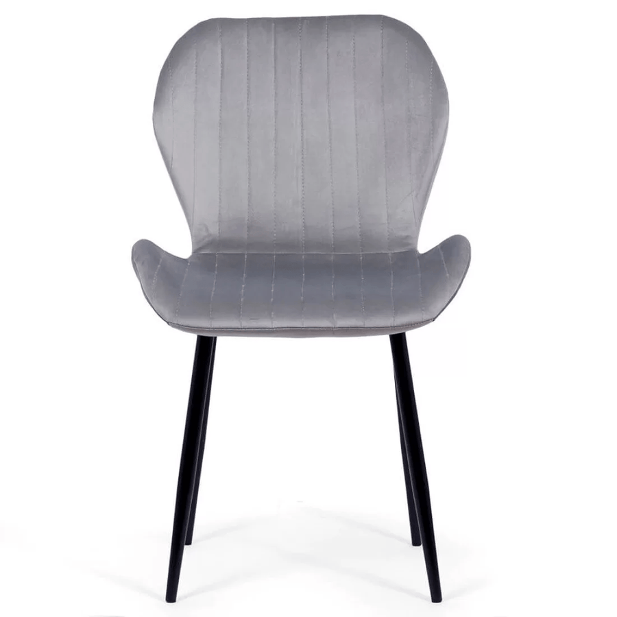 Scaun living gri catifea cadru negru BUC248 Princess Manor
