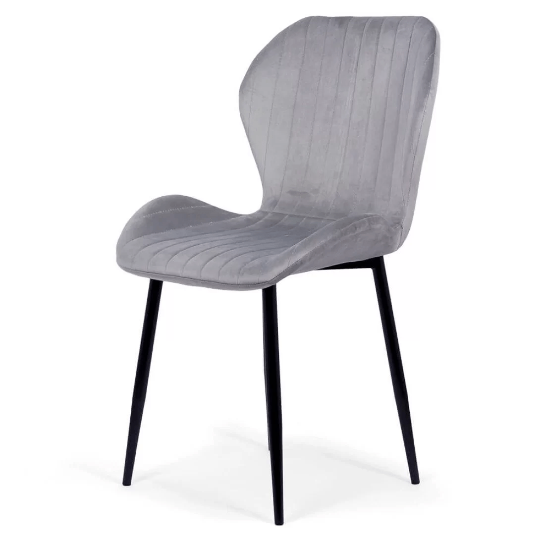 Scaun living gri catifea cadru negru BUC248 Princess Manor