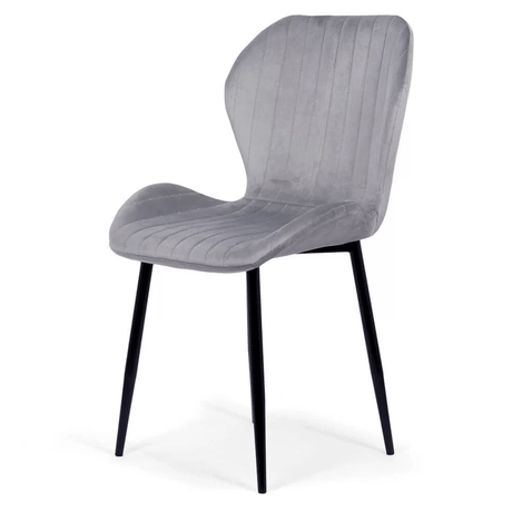 Scaun living gri catifea cadru negru BUC248 Princess Manor
