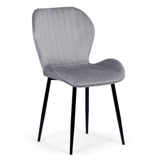 Scaun living gri catifea cadru negru BUC248 Princess Manor