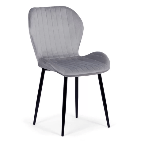 Scaun living gri catifea cadru negru BUC248 Princess Manor