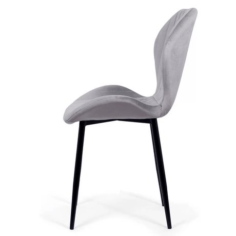 Scaun living gri catifea cadru negru BUC248 Princess Manor
