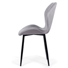 Scaun living gri catifea cadru negru BUC248 Princess Manor