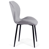 Scaun living gri catifea cadru negru BUC248 Princess Manor