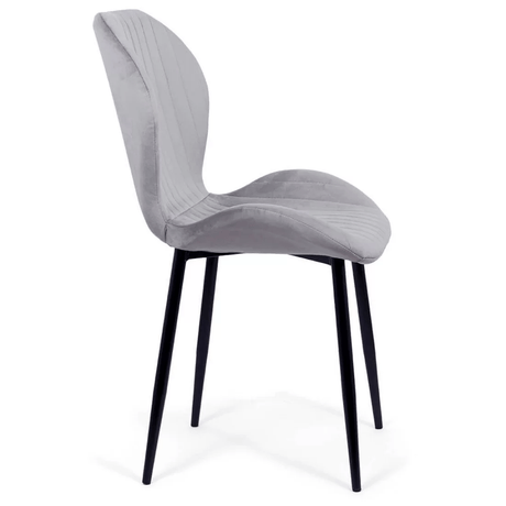 Scaun living gri catifea cadru negru BUC248 Princess Manor