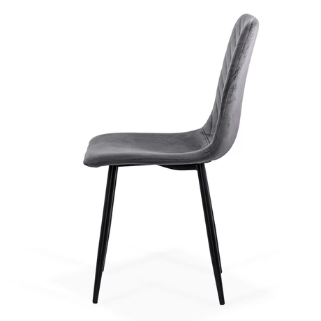 Scaun living gri catifea picioare metalice negre BUC208 Forest