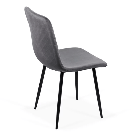 Scaun living gri catifea picioare metalice negre BUC208 Forest