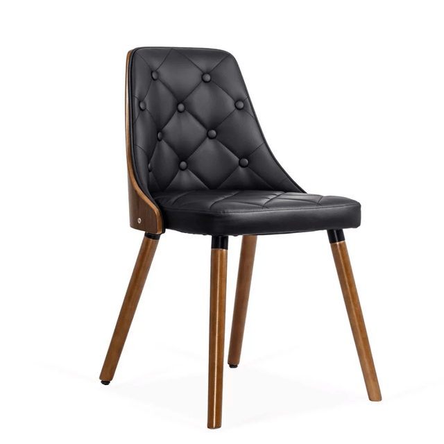 Scaun living piele spatar lemn picioare lemn reglabile BUC024 Nook